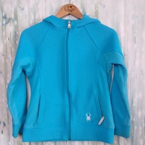 Spyder full zip hooded jacket sky blue large